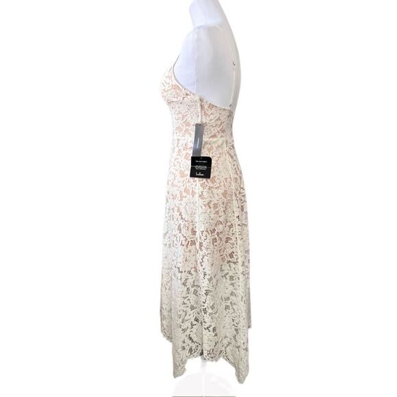 Lulu's One Wish Handkerchief Dress White Lace Midi XS Cruise Wedding Event - Picture 6 of 14